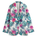 Neon Hibiscus Tropical Pattern Print Women's Blazer