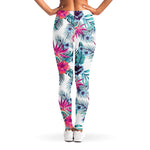 Neon Hibiscus Tropical Pattern Print Women's Leggings