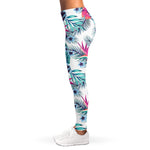 Neon Hibiscus Tropical Pattern Print Women's Leggings