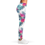 Neon Hibiscus Tropical Pattern Print Women's Leggings
