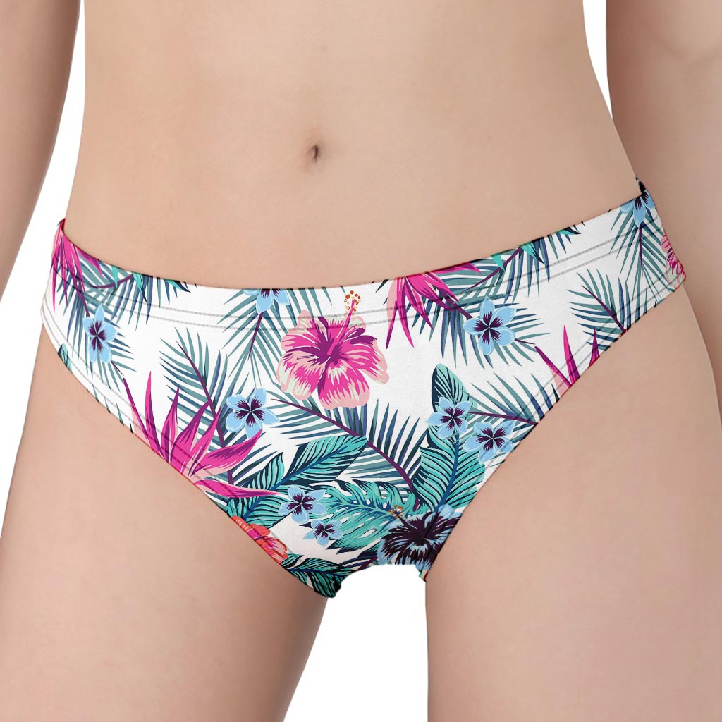 Neon Hibiscus Tropical Pattern Print Women's Panties