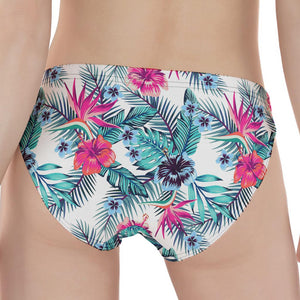 Neon Hibiscus Tropical Pattern Print Women's Panties