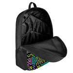Neon Native Aztec Pattern Print 17 Inch Backpack