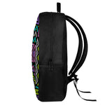 Neon Native Aztec Pattern Print 17 Inch Backpack
