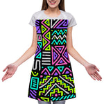 Neon Native Aztec Pattern Print Adjustable Apron