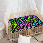 Neon Native Aztec Pattern Print Baby Crib Sheet
