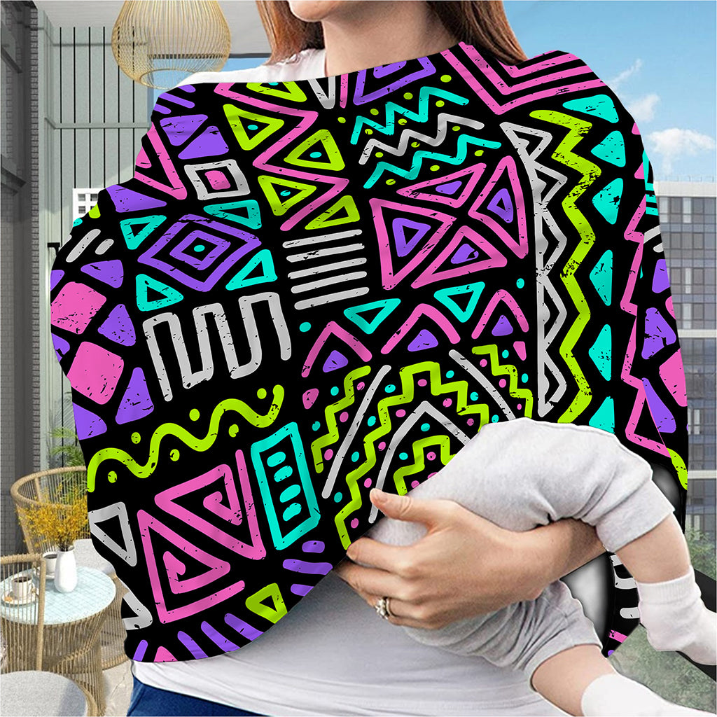 Neon Native Aztec Pattern Print Baby Seat Cover