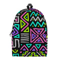 Neon Native Aztec Pattern Print School Backpack