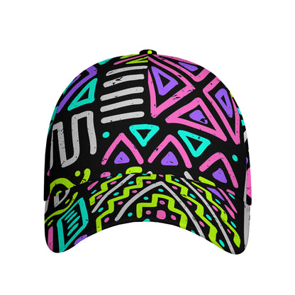 Neon Native Aztec Pattern Print Baseball Cap