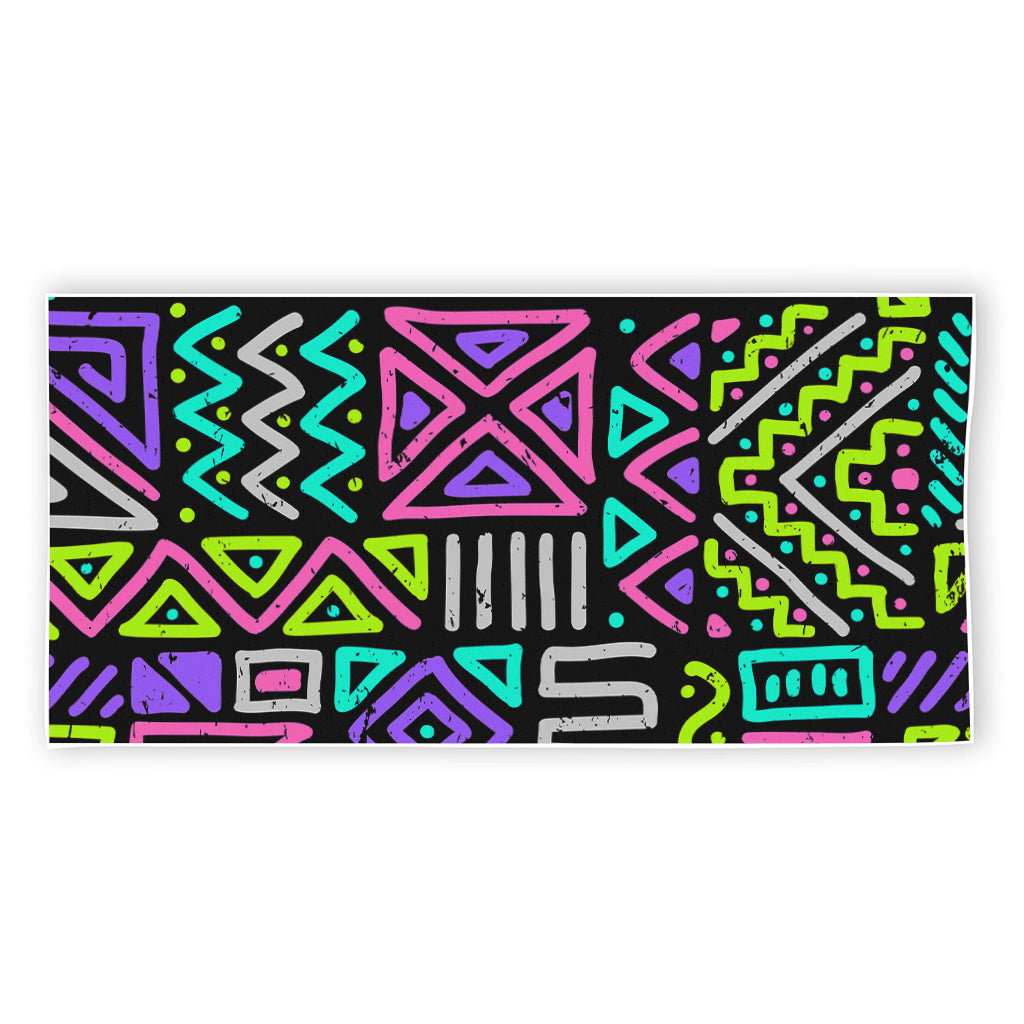 Neon Native Aztec Pattern Print Beach Towel