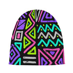 Neon Native Aztec Pattern Print Beanie