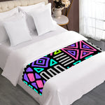 Neon Native Aztec Pattern Print Bed Runner