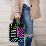 Neon Native Aztec Pattern Print Bible Tote Bag