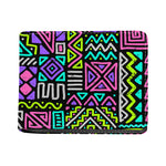 Neon Native Aztec Pattern Print Bifold Wallet
