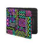 Neon Native Aztec Pattern Print Bifold Wallet