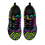 Neon Native Aztec Pattern Print Black Running Shoes