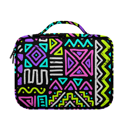 Neon Native Aztec Pattern Print Briefcase Bible Bag