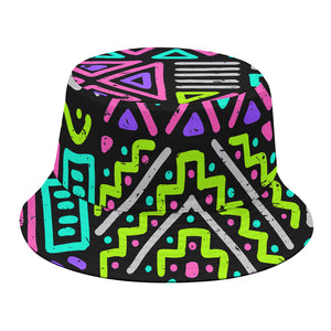 Neon Native Aztec Pattern Print Bucket Hat