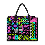 Neon Native Aztec Pattern Print Canvas Tote Bag