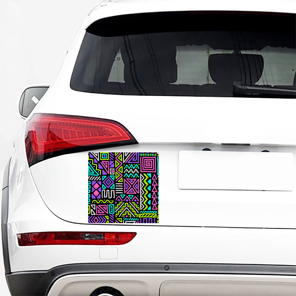 Neon Native Aztec Pattern Print Car Sticker