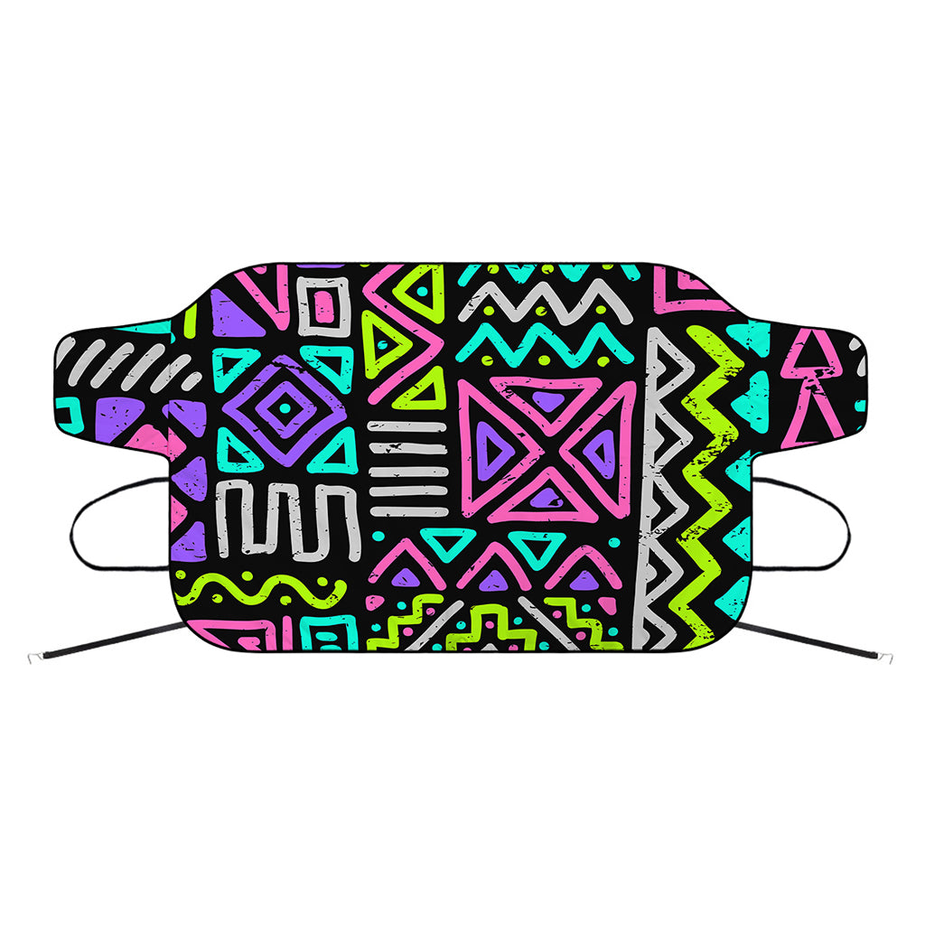 Neon Native Aztec Pattern Print Car Windshield Snow Cover