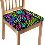 Neon Native Aztec Pattern Print Chair Cushion Cover