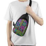 Neon Native Aztec Pattern Print Chest Bag