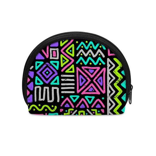 Neon Native Aztec Pattern Print Coin Purse