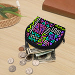 Neon Native Aztec Pattern Print Coin Purse