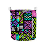 Neon Native Aztec Pattern Print Collapsible Laundry Basket
