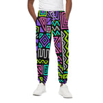 Neon Native Aztec Pattern Print Cotton Pants