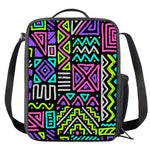 Neon Native Aztec Pattern Print Crossbody Lunch Bag
