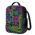 Neon Native Aztec Pattern Print Crossbody Lunch Bag