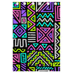 Neon Native Aztec Pattern Print Curtain