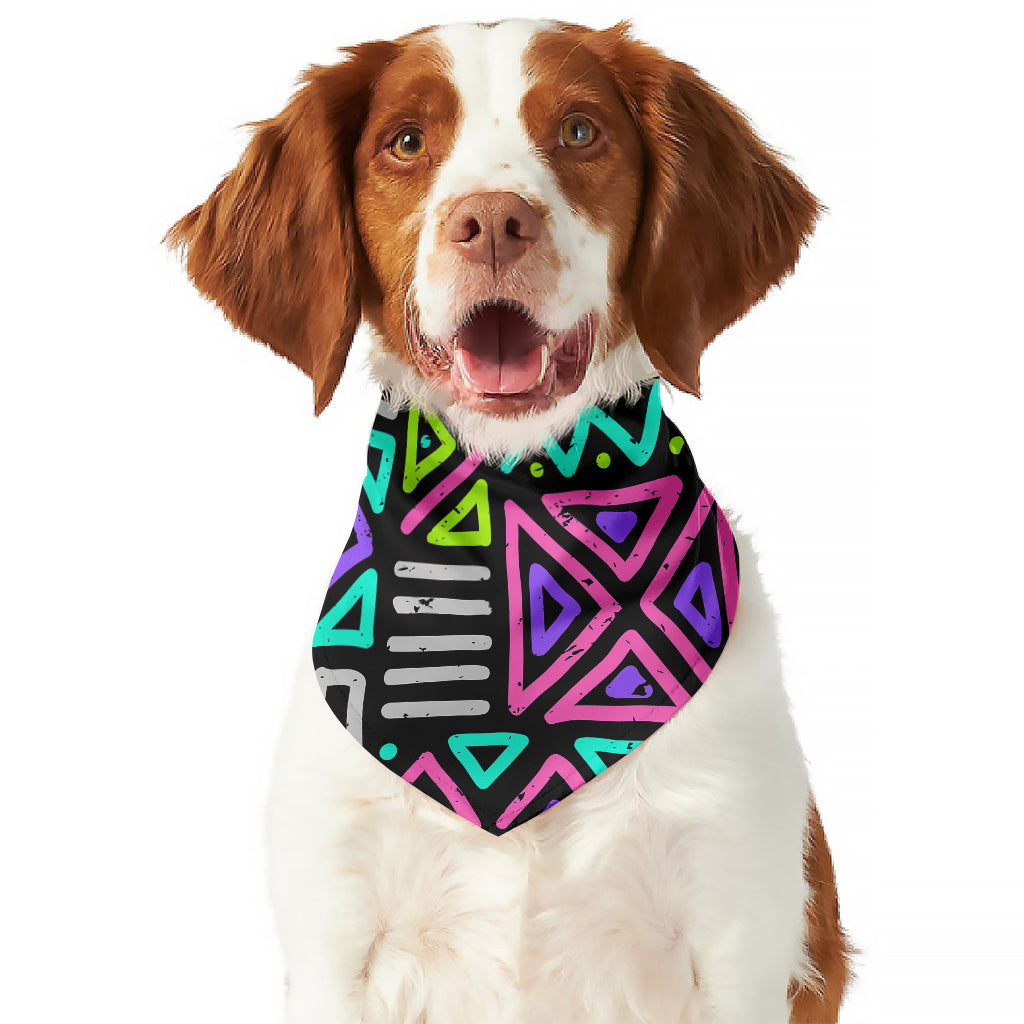 Neon Native Aztec Pattern Print Dog Bandana