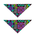 Neon Native Aztec Pattern Print Dog Bandana