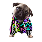 Neon Native Aztec Pattern Print Dog Zip Up Hoodie