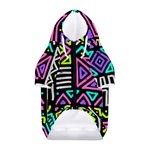 Neon Native Aztec Pattern Print Dog Zip Up Hoodie