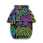 Neon Native Aztec Pattern Print Dog Zip Up Hoodie