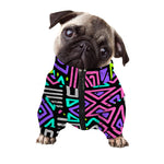 Neon Native Aztec Pattern Print Dog Zip Up Jacket