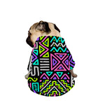 Neon Native Aztec Pattern Print Dog Zip Up Jacket