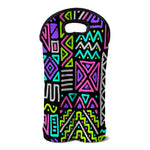 Neon Native Aztec Pattern Print Double Neoprene Wine Tote