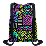 Neon Native Aztec Pattern Print Drawstring Backpack