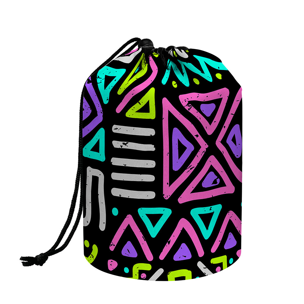 Neon Native Aztec Pattern Print Drawstring Makeup Bag
