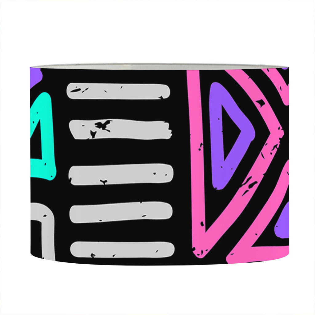 Neon Native Aztec Pattern Print Drum Lamp Shade