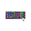 Neon Native Aztec Pattern Print Extended Mouse Pad