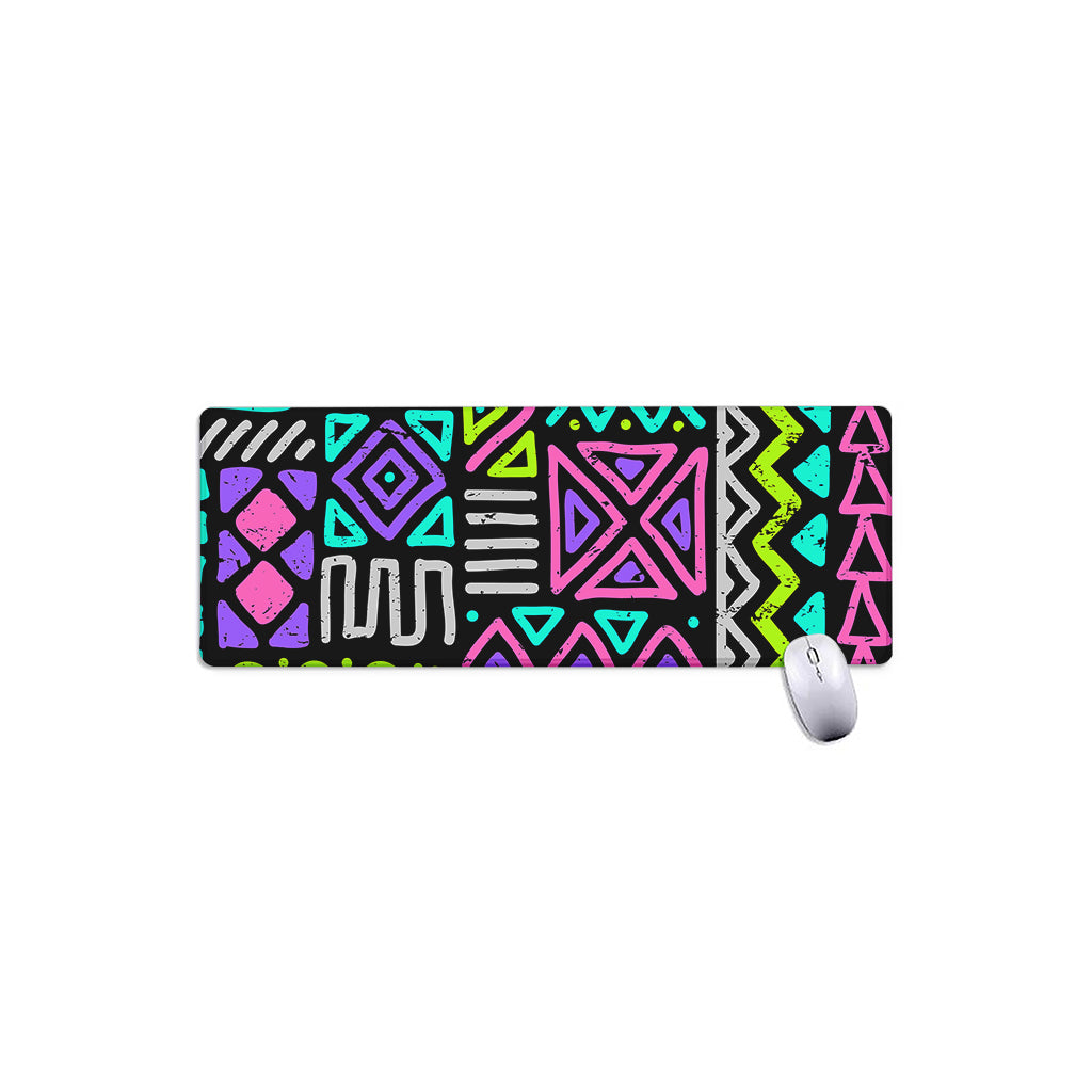 Neon Native Aztec Pattern Print Extended Mouse Pad