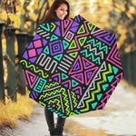 Neon Native Aztec Pattern Print Foldable Umbrella