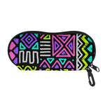 Neon Native Aztec Pattern Print Glasses Case