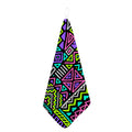 Neon Native Aztec Pattern Print Hand Towel